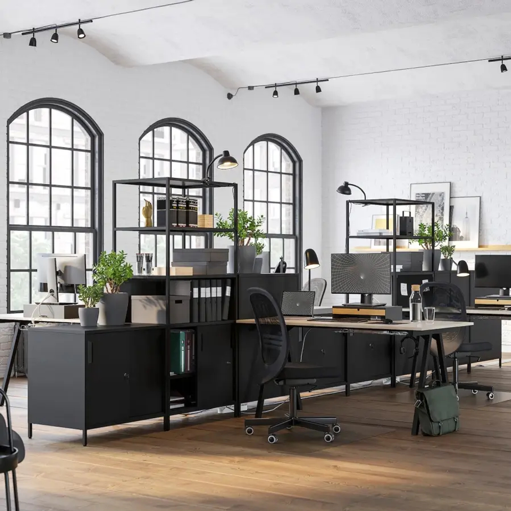 Письменный стол - IKEA TROTTEN, 160х80 см, бежевый/черный, ТРОТТЕН ИКЕА