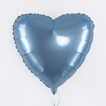 Сердце 18" Стальной синий Сатин Fm