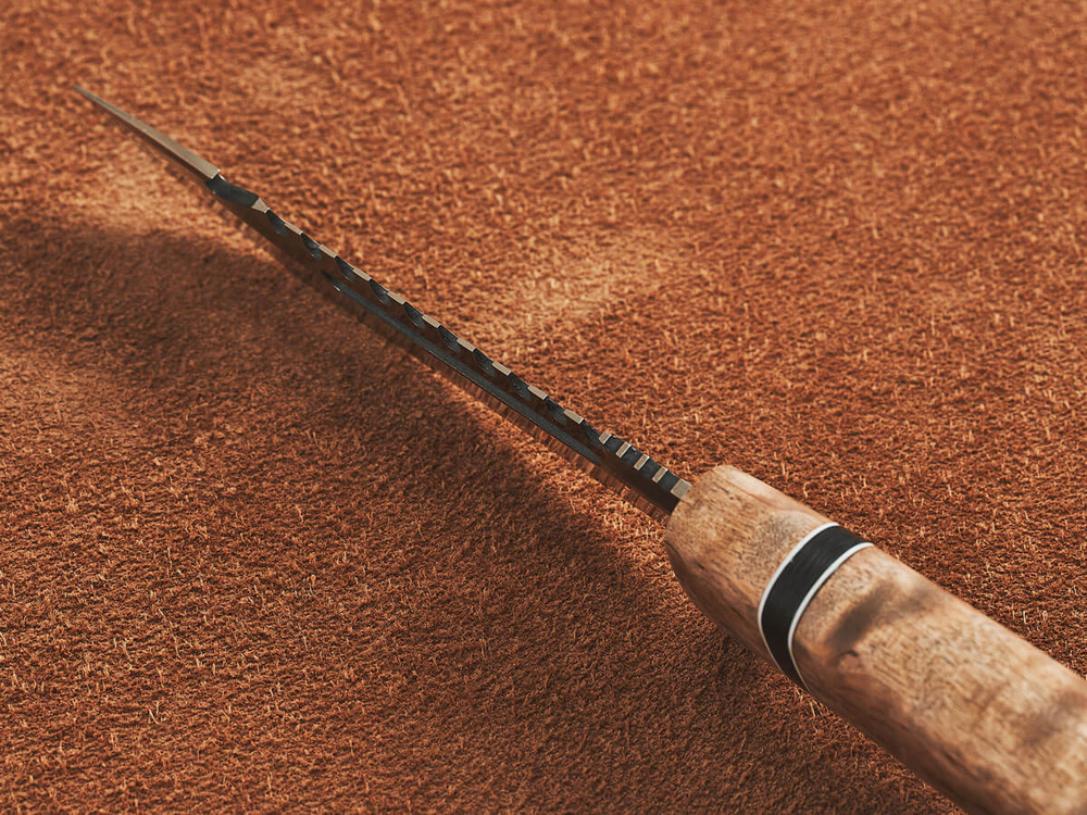 Рыбацкий нож "Барракуда", сталь AUS 8, рукоять стабилизированная карельская береза