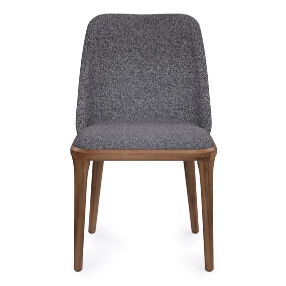 Стул Bruno, серый, ножки орех