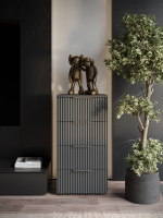 Комод Olympia для одежды, 4 ящика, цвет серый, габариты 45х90х40 см