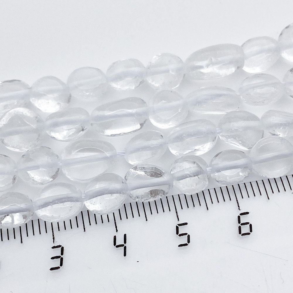 Бусины Горный хрусталь фриформ, размер около 5-8 мм, цена за нить 38 см