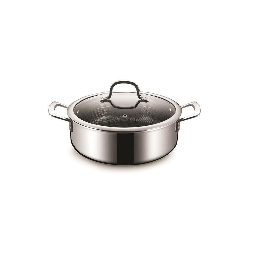 Кастрюля 2,5 л 22/19,5*13 см с крышкой New Kitchen Honeycombs нерж. с антиприг. покр. ИНДУКЦИЯ