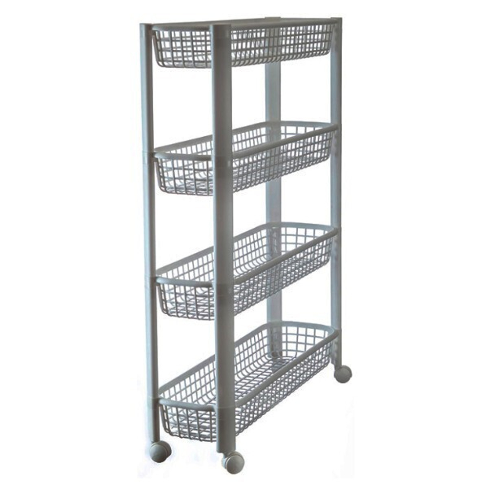 Полка узкая на колёсах (4 секции) М2719-Л