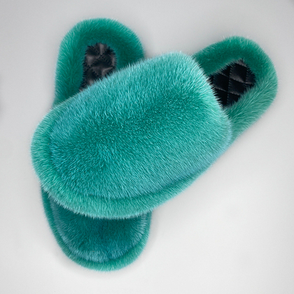 Обувь из норки | Закрытый нос | Изумруд