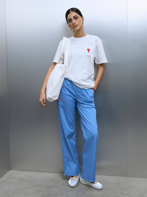 Брюки свободные медицинские женские Йошо, эйр блю хлопок