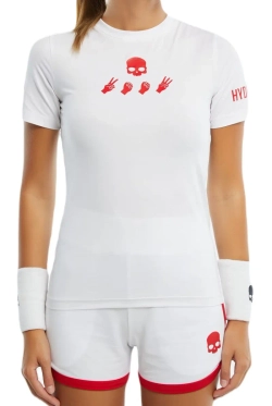 Женская теннисная футболка Hydrogen Tech - white/red