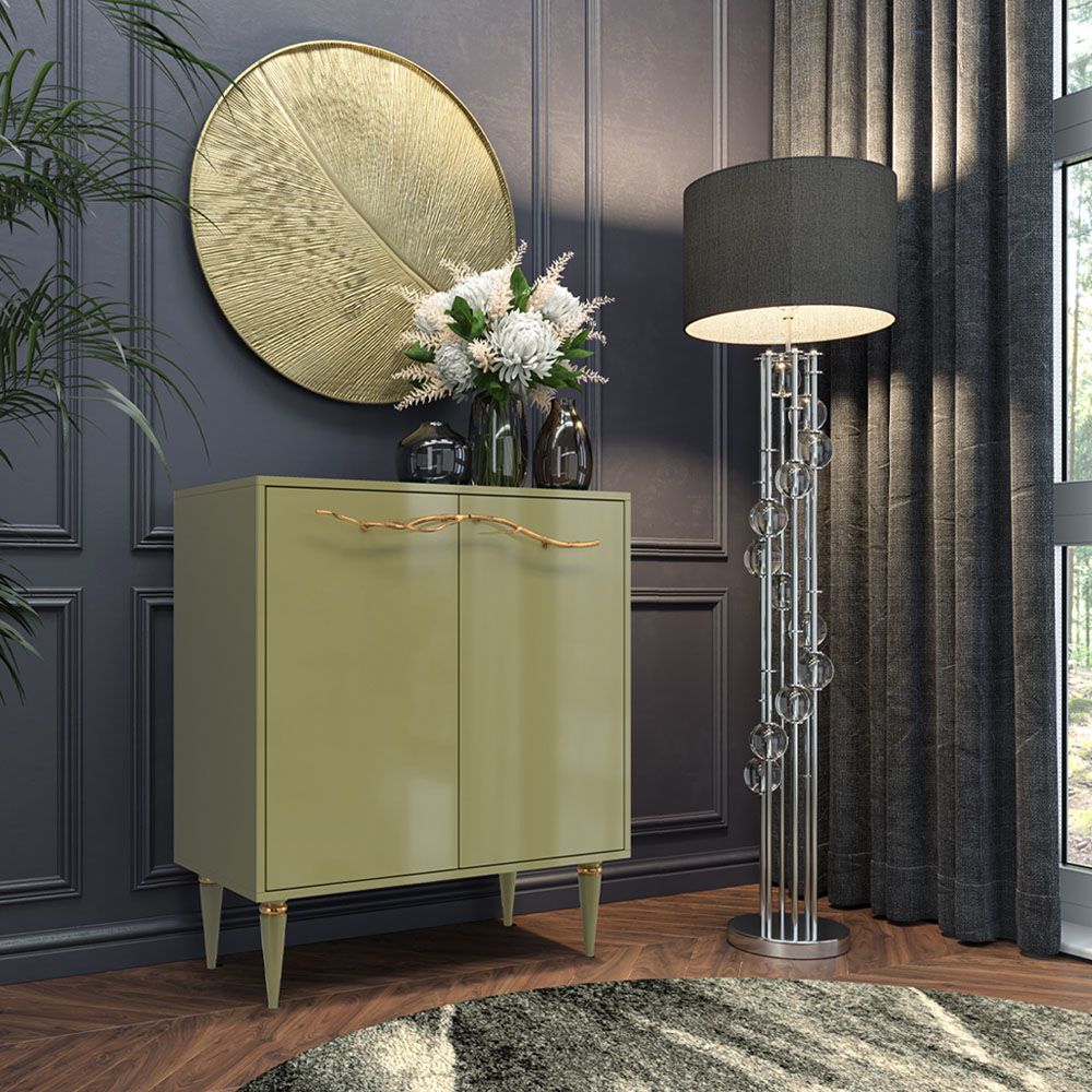 Комод Арт Колор Классик Голд с 2 полками Зеленая олива