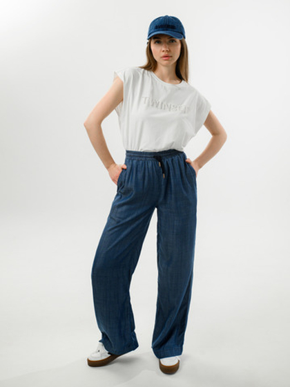 TWINSET Брюки палаццо из легкого денима