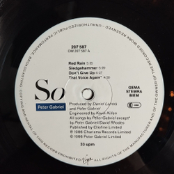 Винтажная виниловая пластинка LP Peter Gabriel So (Germany 1986)