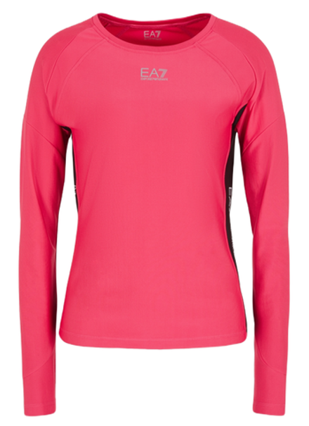 Женская теннисная куртка EA7 Woman Jersey T-Shirt - pink peacock