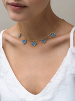 Чокер "Amour" с голубым агатом Gold