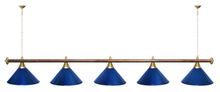 Лампа STARTBILLIARDS 5 пл. (плафоны зеленые матовые,штанга золотая,фурнитура золото)