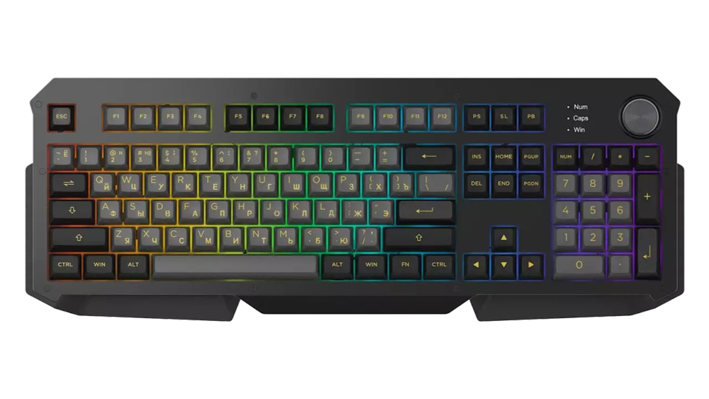 AKKO 6104S Black&Silver USB Cable RGB  Wine Red switches, ASA profile keycap