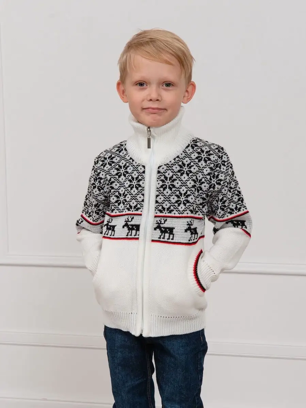 Кофта вязаная на молнии "Нордик"