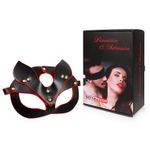 Черно-красная игровая маска с ушками