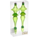 Елочные украшения «Изящные переливы» 4.5*4.5*19 см (набор 2 шт), Зеленый