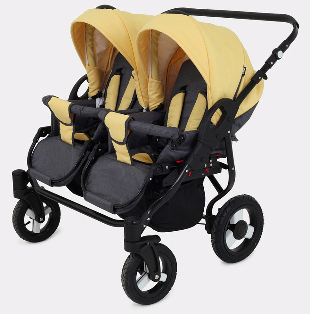Детская коляска для двойни Rant Dream Duo 2 в 1 07 серый-желтый