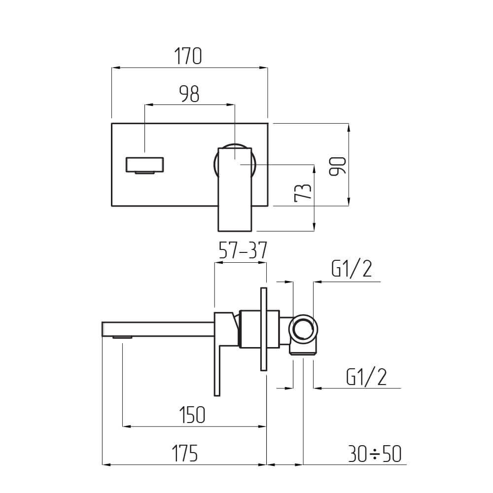 Смеситель Migliore Kvant Gold 25396  для раковины, встроенный, золото