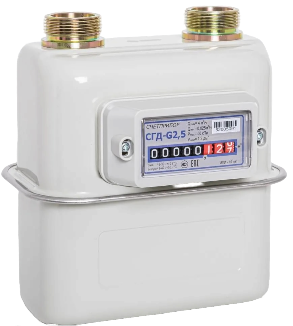 Счетчик газа Счетприбор СГД-G 2,5 ТК правый 1 1/4" с термокорректором (г.Орёл)