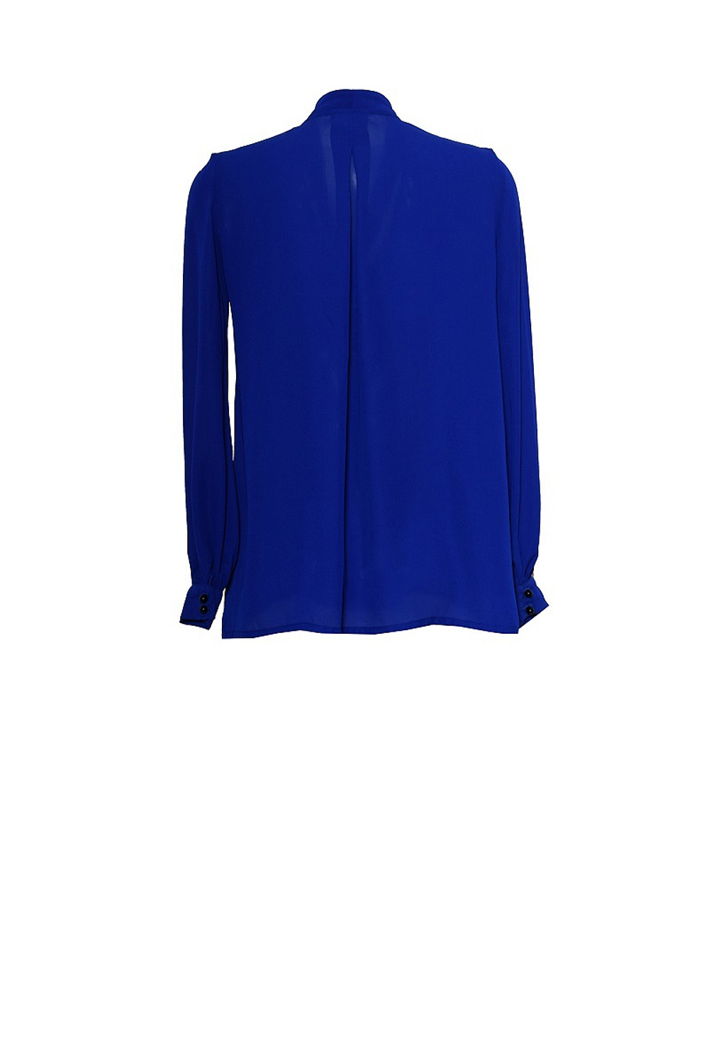 Блуза с рукавами на пуговицах синяя 07-14SS