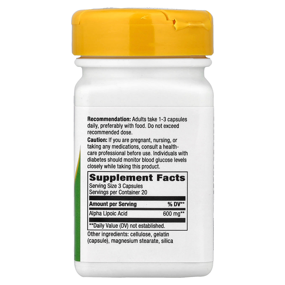 Nature's Way, альфа-липоевая кислота, 60 капсул (200 мг в 1 капсуле)