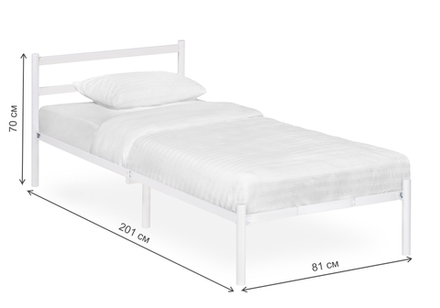 Односпальная кровать Фади 80х200 белая