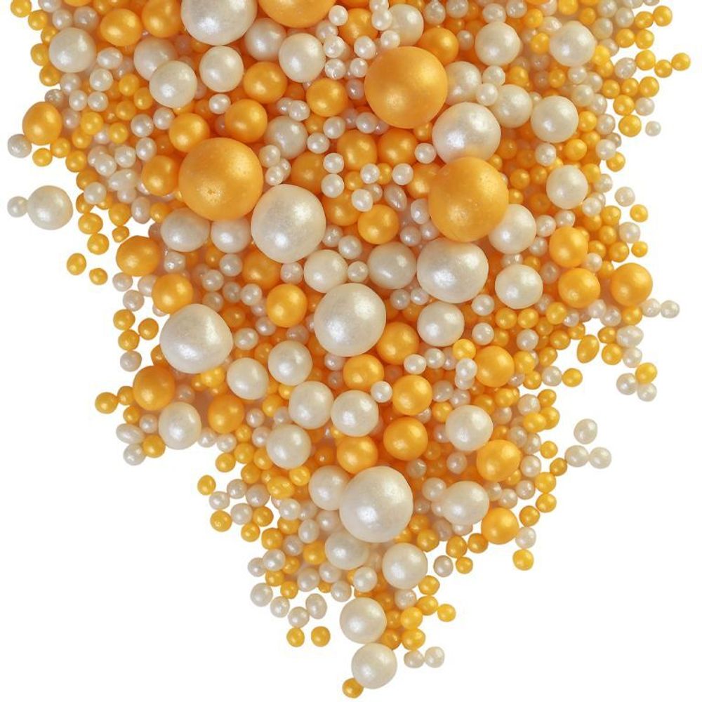 Драже зерновое в кондитерской глазури (234, Жемчуг золото, серебро) 1,5 кг