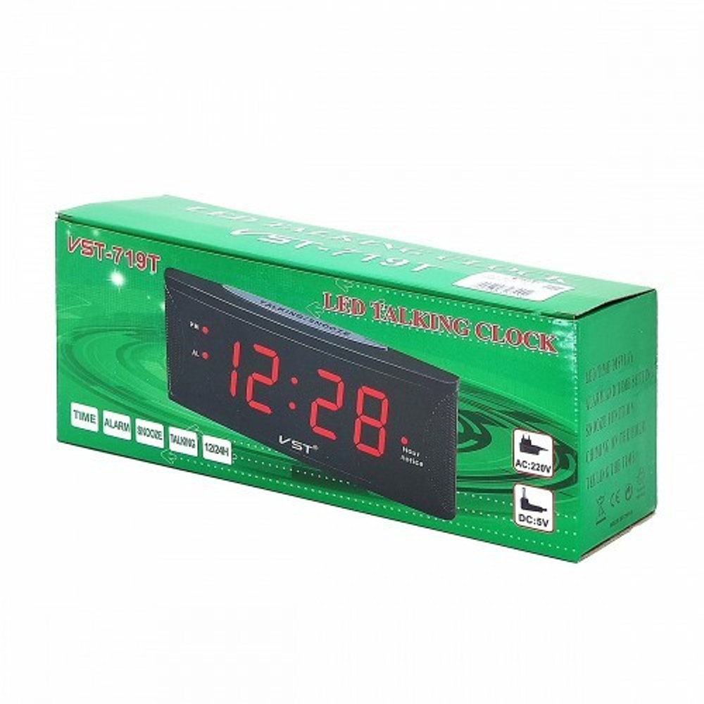 Часы-будильник настольные говорящие VST719T-2