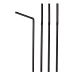 Трубочки для коктейлей с изгибом Черные (5*21мм), 250шт/упак. 48упак/кор