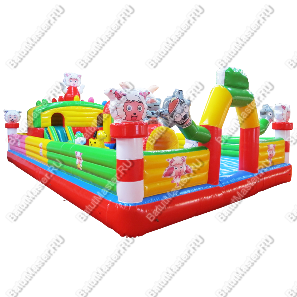 Надувной батут "Забавные ягнята", 10*6*4 м