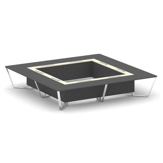 Steel Meet Стол переговорный квадратный MMK-PR.B.SP-20K2 Антрацит/Ваниль Глянец/Нержавеющая Сталь/Хр