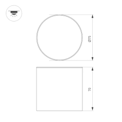 Светильник SP-CYLINDO-R75-7W Warm3000 (BK, 110 deg, 230V) (Arlight, IP54 Металл, 3 года) 043966
