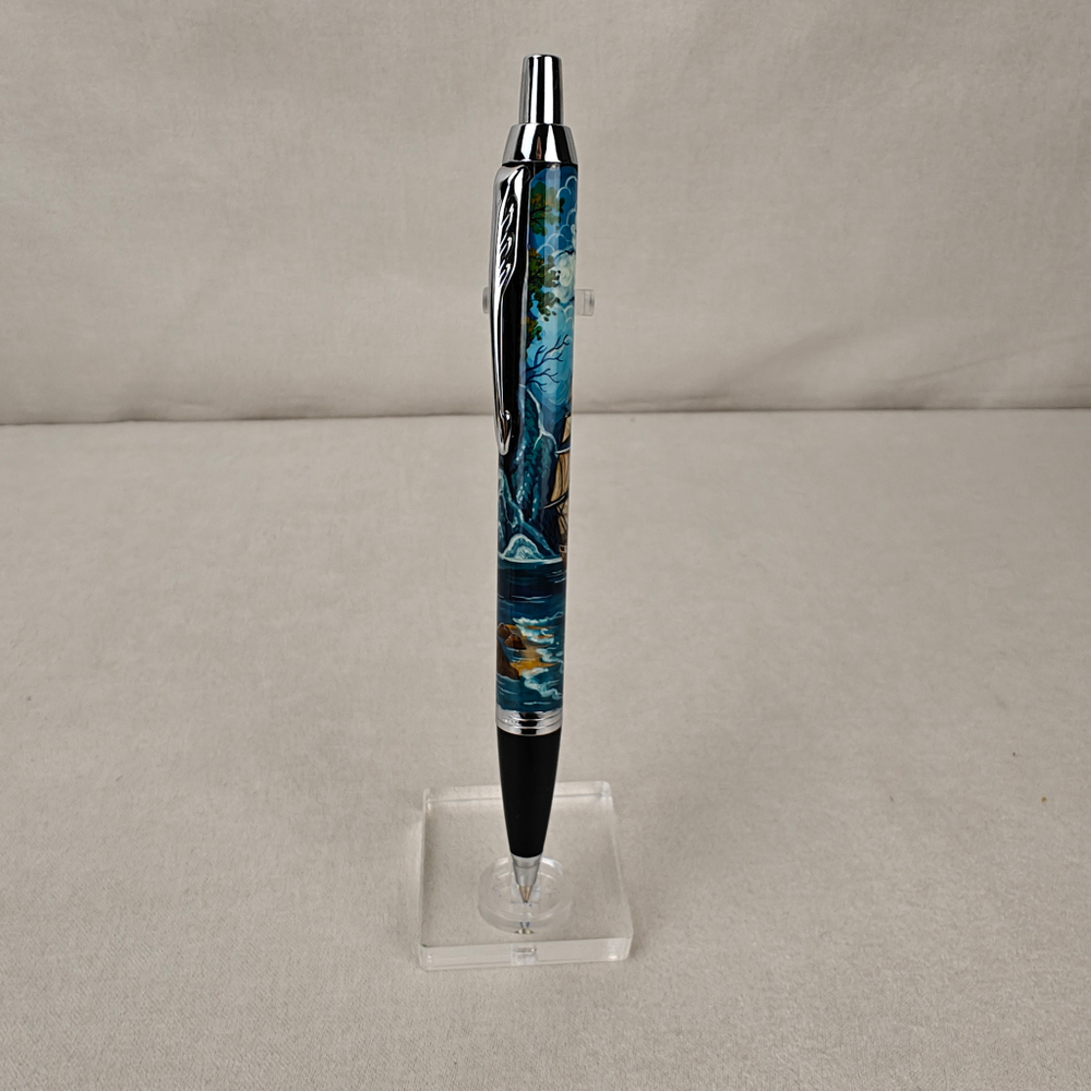 Ручка шариковая "Парусник" с ручной росписью Палех