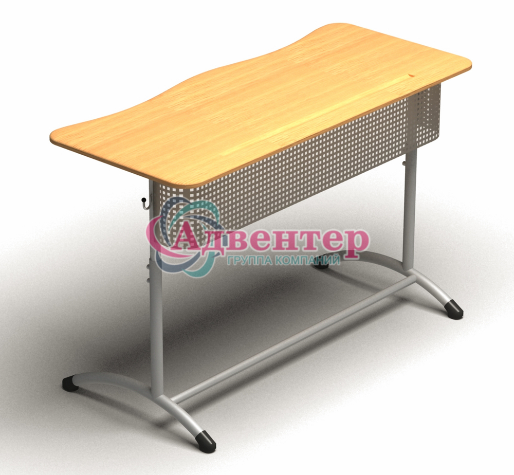 Парта двухместная ЭКСТРА 2Р с перфорированным экраном