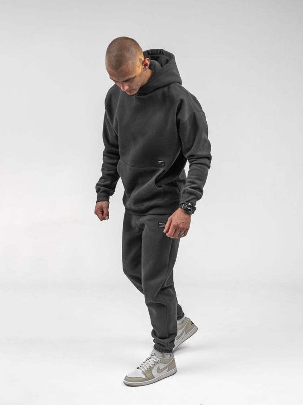 Худи Hardlunch Basic с начесом темно-серый