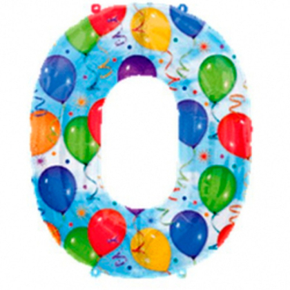 Цифра "0" с шарами