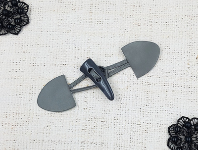 Застежка клевант, р. 14х4,8 см, серый