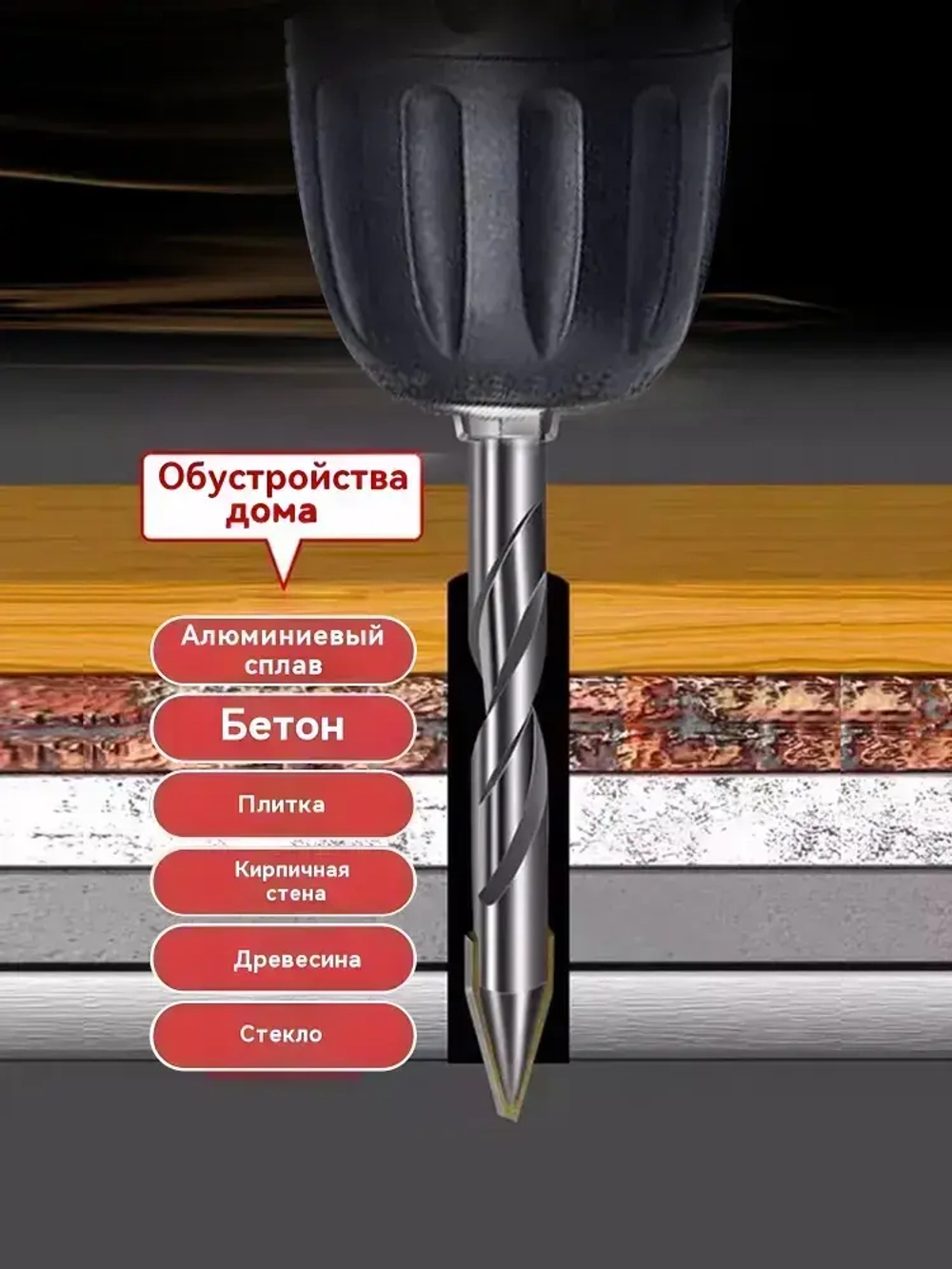 Сверло по металлу кобальтовое 6-8-10-12 мм/Эксцентриковое сверло/HSS/Шестигранная конструкция ручки