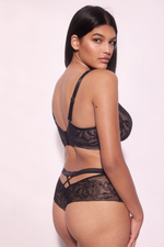 Бюстгальтер-бралетт Frozen Black из кружева с эффектом мерцания (Размер: 95D) (Цвет: черный)