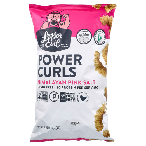 LesserEvil, Power Curls, розовая гималайская соль, 113 г (4 унции)