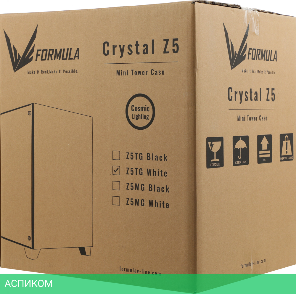 Корпус Formula Crystal Z5 TG без БП белый