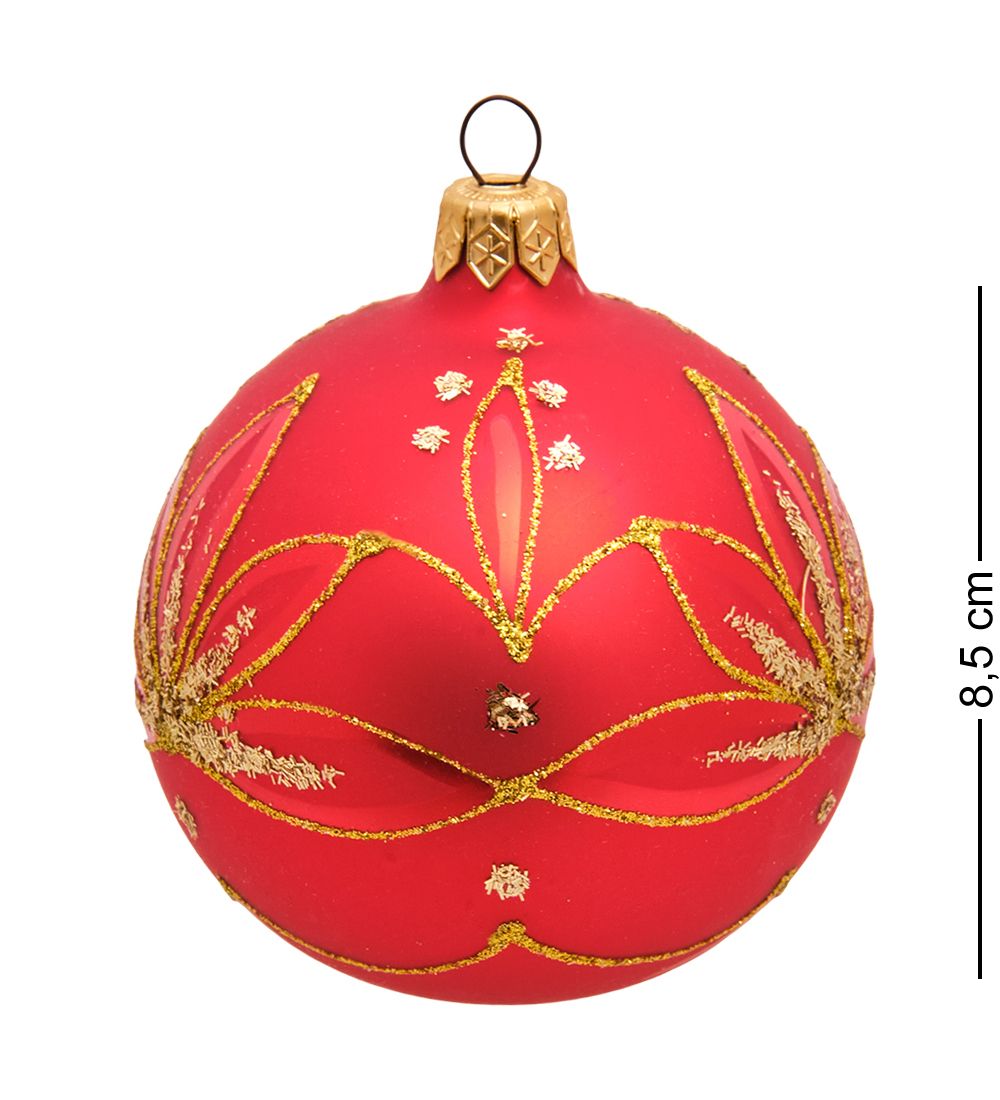 Элита НФШ-1568/3 Ел.украшение Шар «Жасмин» красный 80 мм