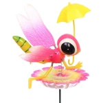 Фигура на спице «Стрекоза на цветке» 60 см (фигура 17*7 см) для отпугивания птиц, микс