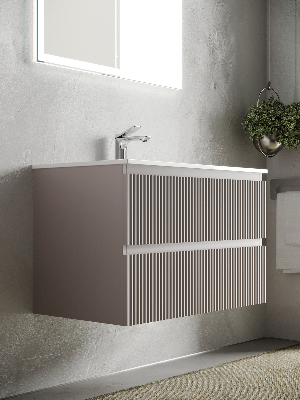 Тумба с раковиной Sancos Snob R 100 см SNR100SM doha soft