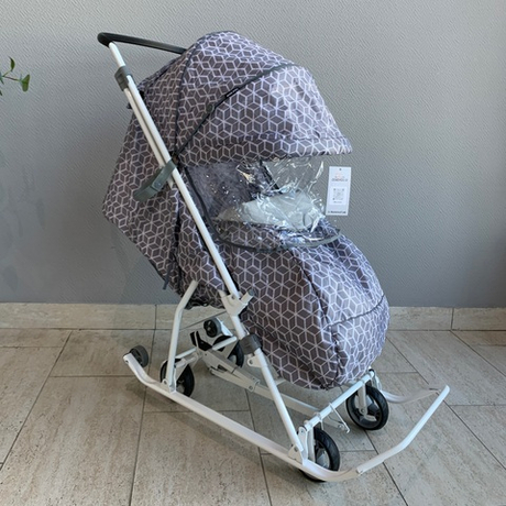 Коляска комбинированная «Наши детки 3-1К» с ромбиками серый (арт. НДТ3-1К/4)