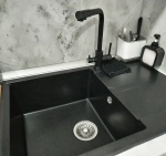Мойка POLYGRAN GALS-760 черный № 16, cмеситель DORADO черный