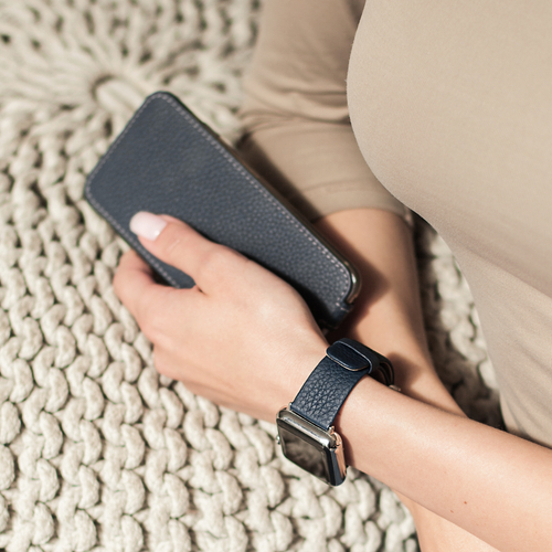 Ремешок для Apple Watch 40/41/42 mm из кожи теленка, цвета синий