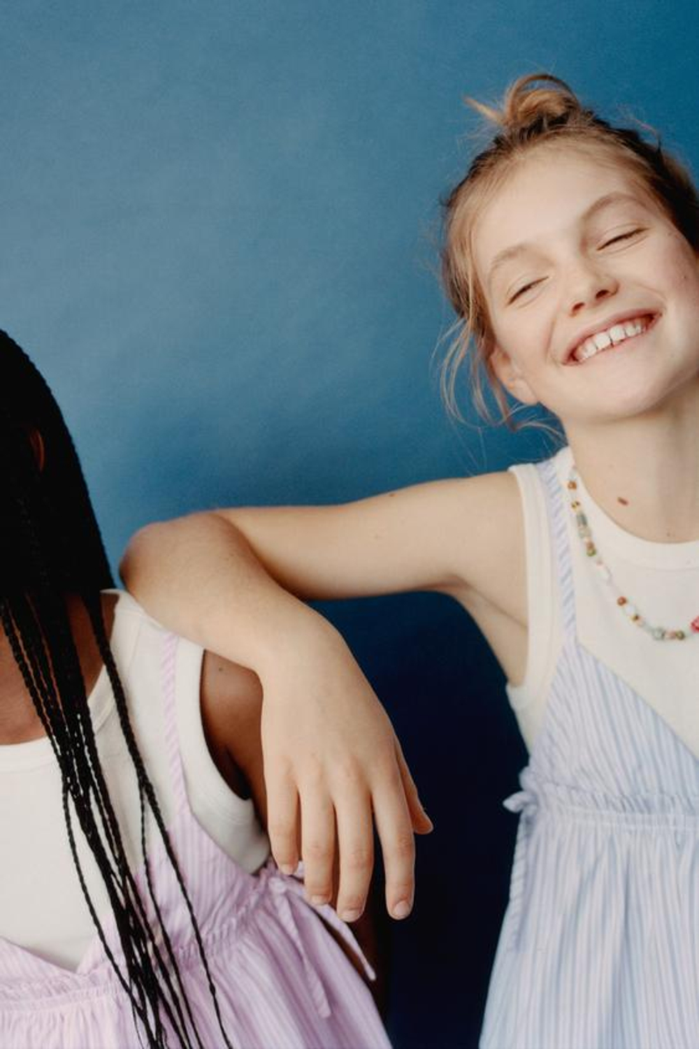 ZARA ТОП В ПОЛОСКУ С ФУТБОЛКОЙ В РУБЧИК, РОЗОВЫЙ