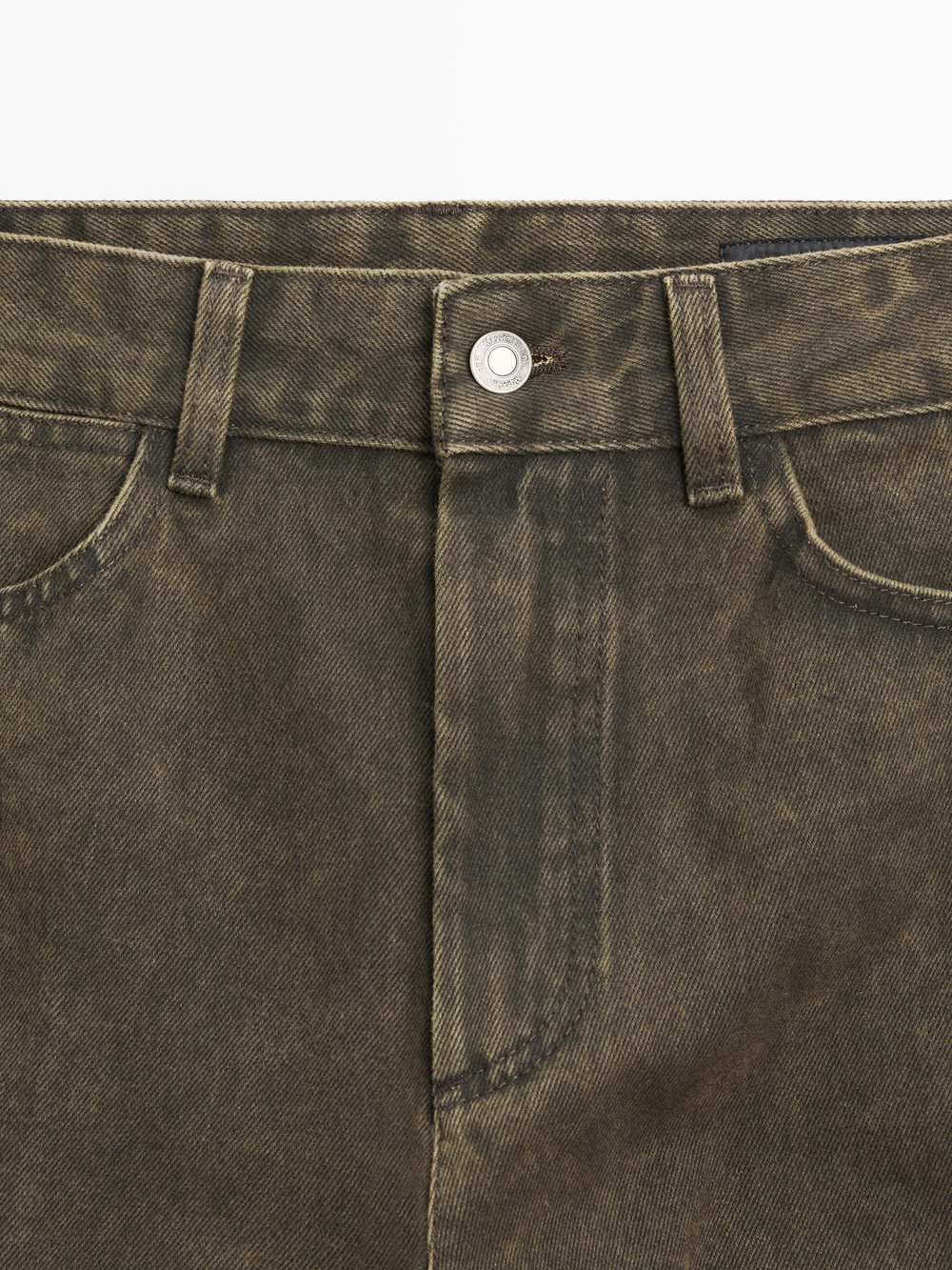 Massimo Dutti Джинсы свободного кроя со средней посадкой, темно-зеленый